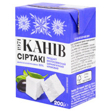 Продукт сырный Канев 1971 Сиртаки мягкий кремовый 50% 200г mini slide 1
