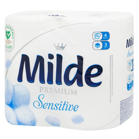 Папір туалетний Milde Premium Sensitive тришаровий 4шт slide 2