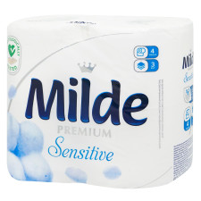 Папір туалетний Milde Premium Sensitive тришаровий 4шт mini slide 2