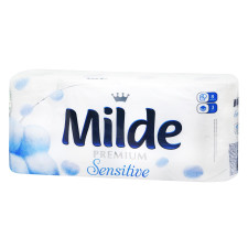 Бумага туалетная Milde Premium Sensitive трехслойная 8шт mini slide 2