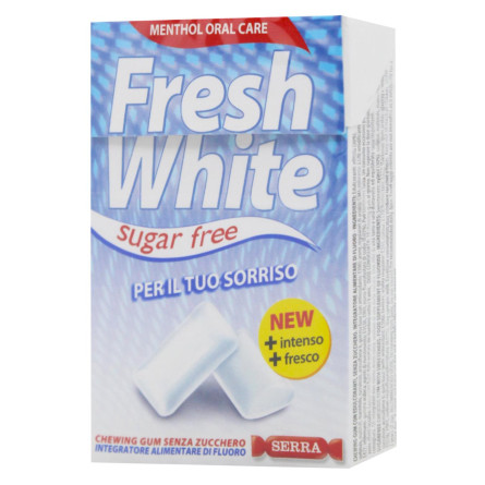 Жувальна гумка без цукру свіжа біла м'ята ТМ Fresh White 28 г slide 1