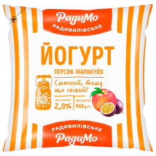 Йогурт РадиМо Персик-Маракуйя 2% 400г mini slide 1