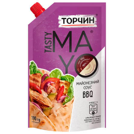 Майонез ТОРЧИН® Tasty Mayo с соусом барбекю 190г slide 1