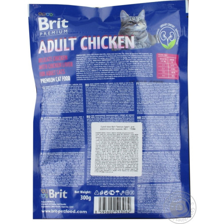 Корм сухой Brit Premium с курицей для котов 300г slide 2
