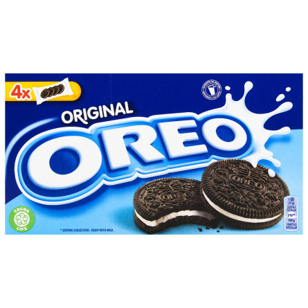 Печиво-сендвіч Oreo зі смаком шоколаду з начинкою зі смаком ванілі 176г slide 1