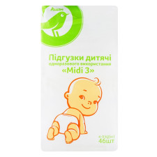 Підгузки Ашан Midi 3 4-9кг 46шт mini slide 1
