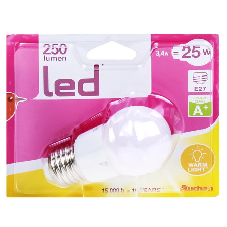 Лампочка Ашан Ledmini 3,4W e27 2700K slide 1