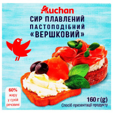 Сыр плавленый Ашан Сливочный пастообразный 60% 160г mini slide 2