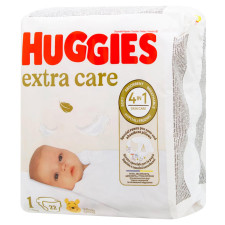 Подгузники Huggies Extra Care 1 2-5кг 22шт mini slide 1