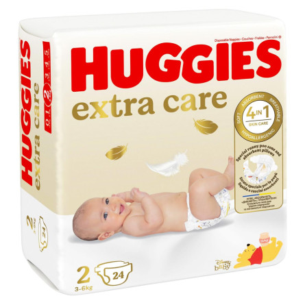 Підгузки Huggies Extra Care 2 3-6кг 24шт slide 1