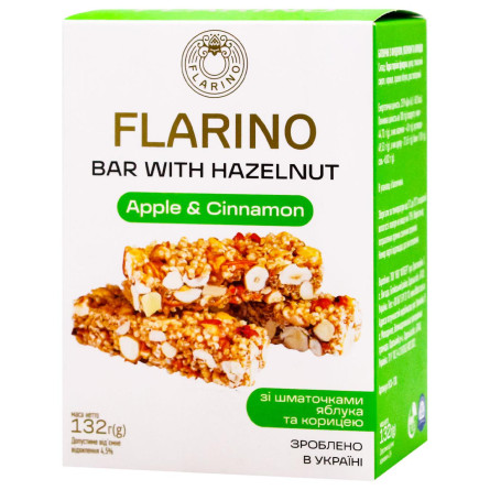 Батончики з фундуком яблуком та корицею FLARINO 132 г slide 1