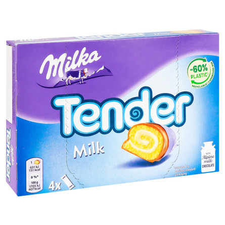 Рулети Milka Tender Milk бісквітні з молочною начинкою в шоколаді 37г х 4шт slide 2
