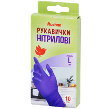 АШАН RB/РУКАВИЦІ НІТРИЛ L 10ШТ mini slide 1