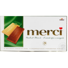 Шоколад молочний Merci з мигдалем 100г mini slide 1