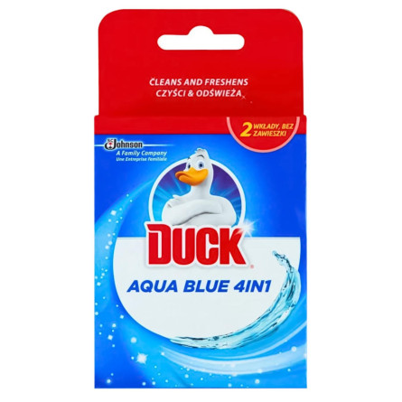 Підвісний очищувач для унітазу Duck Aqua Синій 4в1 2x40g slide 1