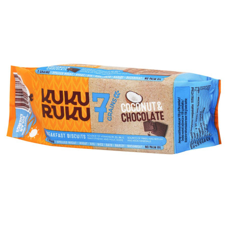 Печиво Kuku Ruku 7 злаків зі смаком кокосу та шоколаду 160г slide 2