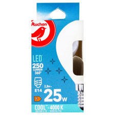 Лампочка Ашан LED G95 Холодне світло E14 25W mini slide 2