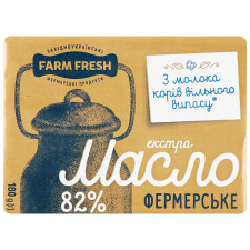 Масло Farm Fresh Фермерське Екстра вершкове 82% 180г mini slide 2