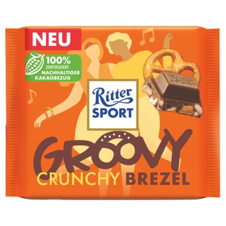 Шоколад молочный Ritter Sport Groovy Crunchy Brezel с кусочками кренделя и хрустящими хлопьями 100г slide 1