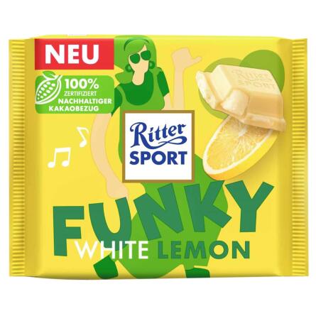 Шоколад белый Ritter Sport Funky с лимонным кремом 100г slide 1