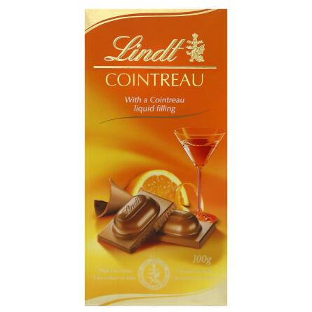 Шоколад молочний Lindt з апельсиновим лікером Cointreau 100г slide 1