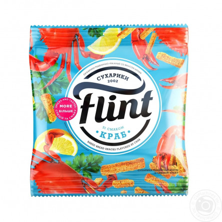 Сухарики Flint житньо-пшеничні зі смамком краб 35г slide 1