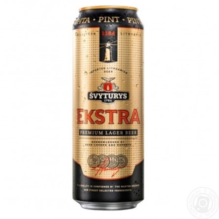 Пиво Svyturys Ekstra светлое ж/б 5,2% 0,568л slide 1