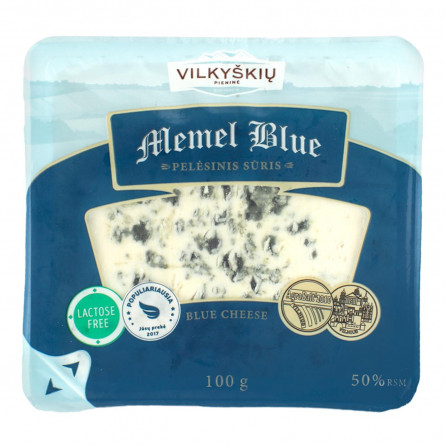Сыр полутвердый Vilkyskiu Memel Blue с плесенью 100г slide 1