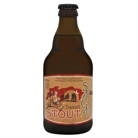 Пиво Saga Sweet Stout темное нефильтрованное 5,8% 0,33л slide 1