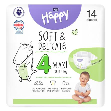 Подгузники Bella baby Happy Soft&Delicate 4 Мaxi 8-14кг 14шт slide 1