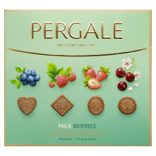 Цукерки шоколадні Pergale Milk Berries з молочного шоколаду з ягідними начинками  асорті 117г mini slide 2