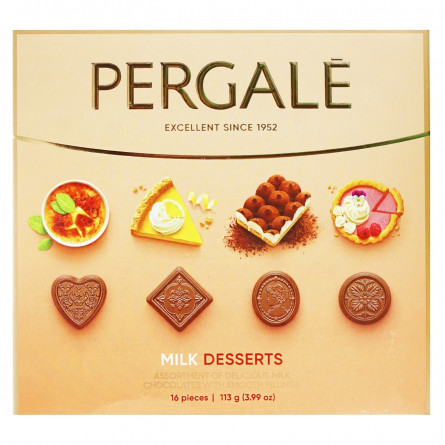 Цукерки шоколадні Pergale Вишуканий десерт з молочного шоколаду асорті 113г slide 2
