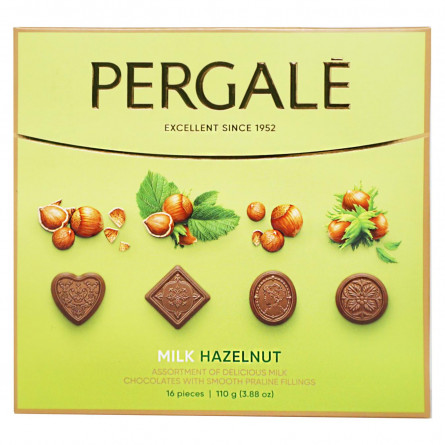 Цукерки шоколадні Pergale Лісовий горіх з молочного шоколаду асорті 110г slide 2