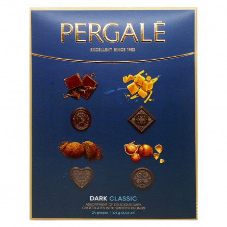 Цукерки шоколадні Pergale Classic з темного шоколаду асорті 171г slide 2