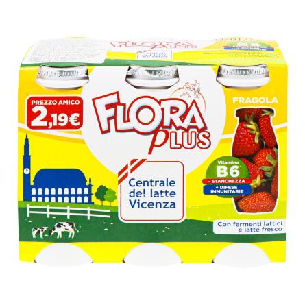 Продукт кисломолочный Flora Plus с пробиотиками Клубника 6х100г slide 2