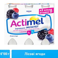 Продукт кисломолочный Actimel с лесными ягодами 1,4% 100г х 6шт mini slide 4