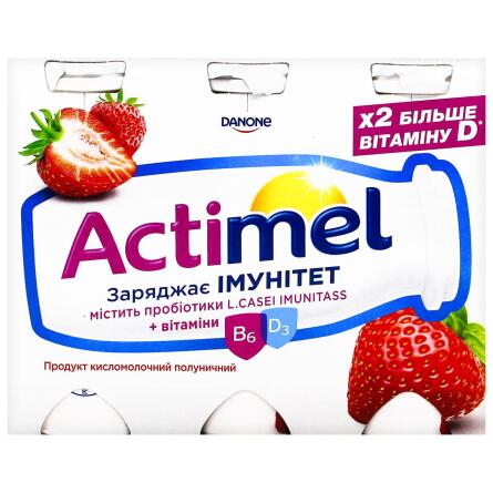 Продукт кисломолочный Actimel клубничный 1,4% 100г х 6шт slide 3