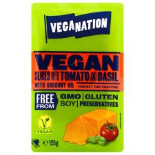 Продукт сырный веганский на основе кокосового масла Veganation томат-базилик нарезка 125г mini slide 1