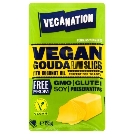 Продукт сырный веганский на основе кокосового масла Veganation Гауда нарезка 125г slide 1