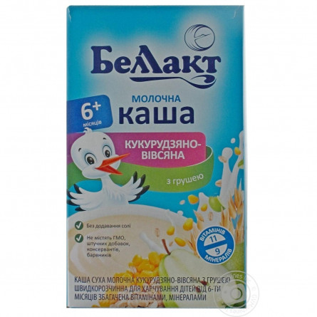 Каша Беллакт молочна кукурудзяно-вівсяна з грушею для дітей від 6 місяців 200г slide 6