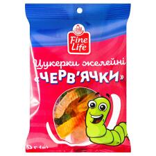 Цукерки Fine Life Черв'ячки желейні 70г mini slide 1