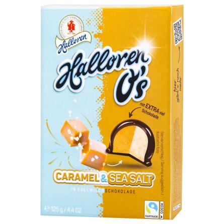 Цукерки Halloren O's Caramel & Sea Salt у молочному шоколаді 125г slide 1