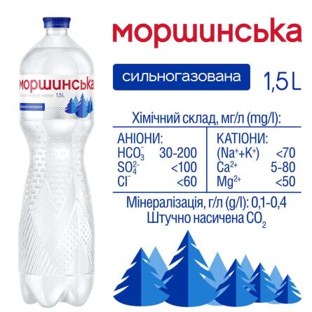 Вода мінеральна Моршинська сильногазована 1,5л slide 2