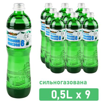 Вода Алекс Поляна Квасова-8 мінеральна лікувально-столова гідрокарбонатна натрієва борна 0,5л упаковка 9шт slide 1