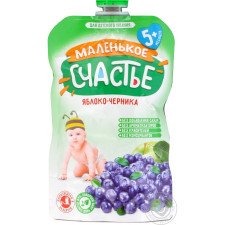 Пюре Маленьке щастя Яблуко-Чорниця для дітей з 5 місяців 90г mini slide 3