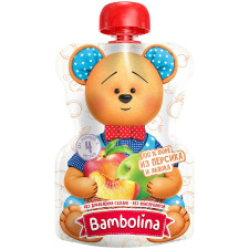 Пюре Bambolina з яблуком і персиком для дітей 90г mini slide 1