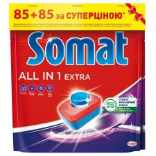 Таблетки для посудомоечных машин Somat All in One Extra 85+85шт mini slide 1