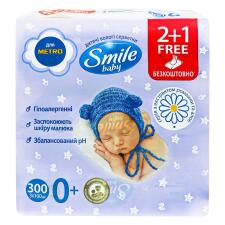 Серветки вологі Smile baby з ромашкою та алое 300шт mini slide 1