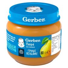 Пюре Gerber з груші Вільямс без цукру з 4 місяців 80г mini slide 1