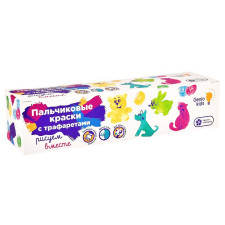 Набір для творчості Genio Kids Пальчикові фарби з трафаретами mini slide 1